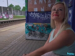 Czech Blonde Lily Picked Up amp  Pounded at Train Station