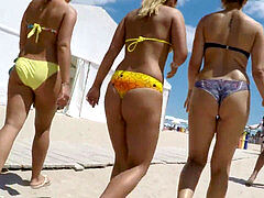 Playa, Culo grande, Bikini, Latina, Voyeur