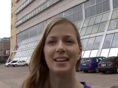 A beautiful young girl amateurs is discovered on the street