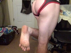 Foot worship, hot male stripper, male striptease