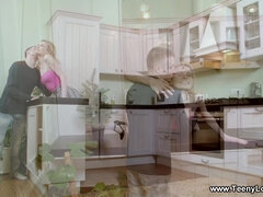Teeny Lovers - Milka - Teeny banging on kitchen rug