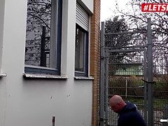 German BBW German Wife fucks window cleaner like a pro