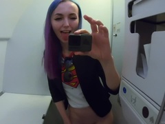 Jerking off my pussy in the airplane and cum Sia Siberia