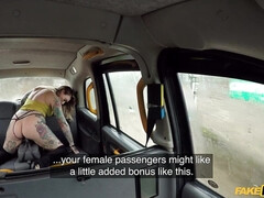 Lustful brunette with tattoos gets fucked hard in the car