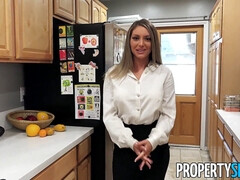 Propertysex real estate agent with natural melons makes sex movie with customer