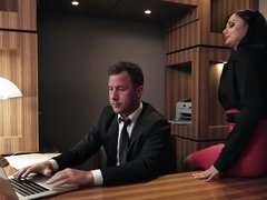 Easygoing brunette Ariana Marie does anal in the office