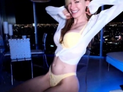 Skirt and moreover panties striptease stars Nicole Aniston