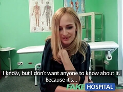 Watch this skinny blonde patient swap sexual favours for her tits during her first check-up
