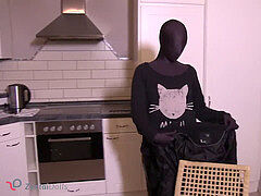 gal in Zentai mask