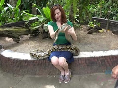 A fun trip with animals and a creampie end for Emma