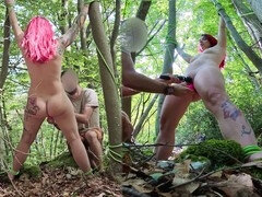 Tied up in the woods: creamy surprise outdoors