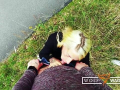 Big tits, Blonde, Blowjob, Couple, Cumshot, Doggystyle, Hardcore, Outdoor