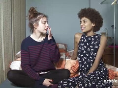 interracial lesbian girlfriends on webcam - non-nude