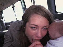 Lovely student Kristen Lee gets a hard fuck on the bus