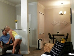 Slutty Blonde House Sitter Gives POV Handjob to her BWC Employer Scott Nails