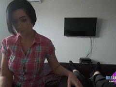 Leie, Grosse titten, Blasen, Braunhaarige, Besamung, Handjob, Milf, Pov