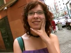 Big-Titted redhead young cutie nerd picked up and shagged