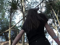 Black, Girlfriend, Outdoor, Public, Pussy, Smoking, Squirting, Tits