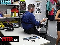 Gianna Dior submits to officer's commands and sucks his hard cock in the backroom