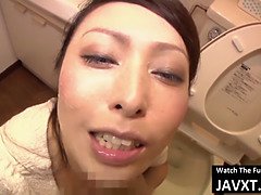 Asiatisch, Blasen, Hd, Japanische massage, Mutti, Sperma, Ablutschen, Toilette