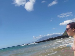 Plage, Éjaculation interne, Branlette thaïlandaise, Nue, Orgasme, Pov, Chatte, Gicler