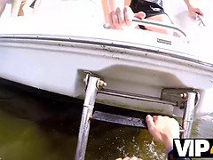 Lovita Fate gets her tight pussy pounded in a boat by Martin Spell