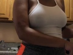 Amateur, Babes, Big ass, Black, Busty, Kitchen, Solo, Tits