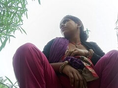 Indian Desi Bhabhi fingering outdoors