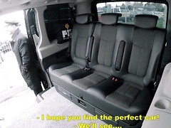 Blonde girl Katie Sky is fucked by a horny taxi driver