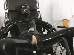 Tease and denial on a gyno chair at the medical clinic with a fucking machine