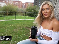 Leie, Blondine, Blasen, Sperma im mund, Spermaladung, Europäisch, Hardcore, Pov