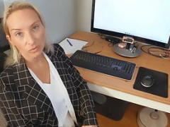 Grosse titten, Blasen, Besamung, Hardcore, Milf, Büro, Strumpfhose, Pov