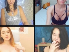 Sandra Morelli gives a mellow JOI during smoking split screen compilation