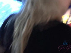 Blonde, Blowjob, Pov, Skirt, Tattoo, Tits, Toys, Upskirt