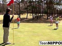 Teen golfer gets her pink pounded on the green!