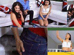 Stepdad begs for virginity loss for his stepdaughter and her BFF in a taboo Valentine's Day sextape