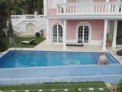 Magnificent Russian girl gives head and gets pounded by the pool