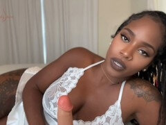 Caught masturbating taboo roleplay with Ebony femdom giving jerk off instructions, multiple languages