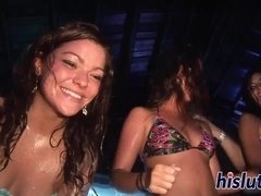 Flirtatious teen bitches have fun while dancing