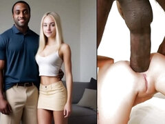 Tridimensionnel, Anal, Plantureuse, Mignonne, Énorme, Bite énorme, Interracial, Adolescente