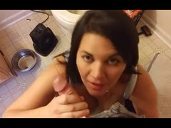 Amateur, Blowjob, Brunette, Cumshot, Handjob, Pov, Tits