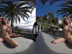 POV VR 60fps solo - Outdoors masturbation play with toy