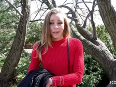 GERMAN SCOUT - SKINNY COLLEGE TEEN EMILY TALK TO FUCK AT STREET CASTING - Angel emily