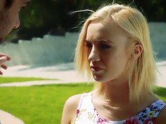 Gorgeous blonde teen Bailey fucks hard and gains creampie