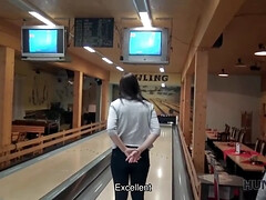 Hunt for a French slut to satisfy your cravings in bowling while your cuckold watches in HD