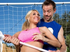 Awesome big-boobed blonde Kayla Kayden screwed in the doggy style pose