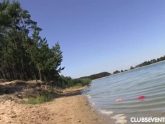 Sara and Ester fucking on public nude beach