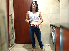 Jeans, Petite femme, Fumer