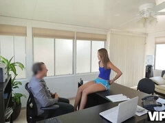 Young Czech teen submits to cash for a hot POV fuck with manager in the office