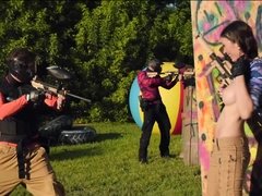 Day of paintball ends for perfect Angelina Diamanti with a passionate sex